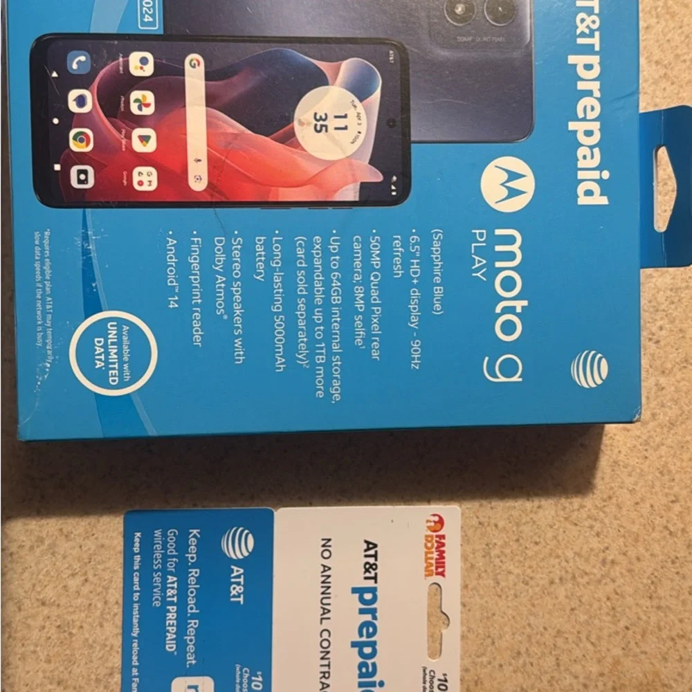 Motorola moto g Play (Blue) with AT&T $60 Prepaid Card